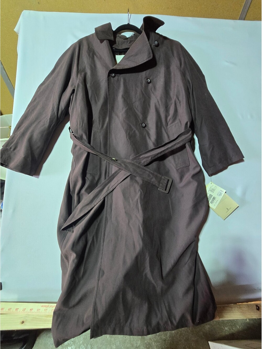 NWT London Fog VNTG Double-Breasted Trench Coat 14 Petite Brown Belted MSRP $255
